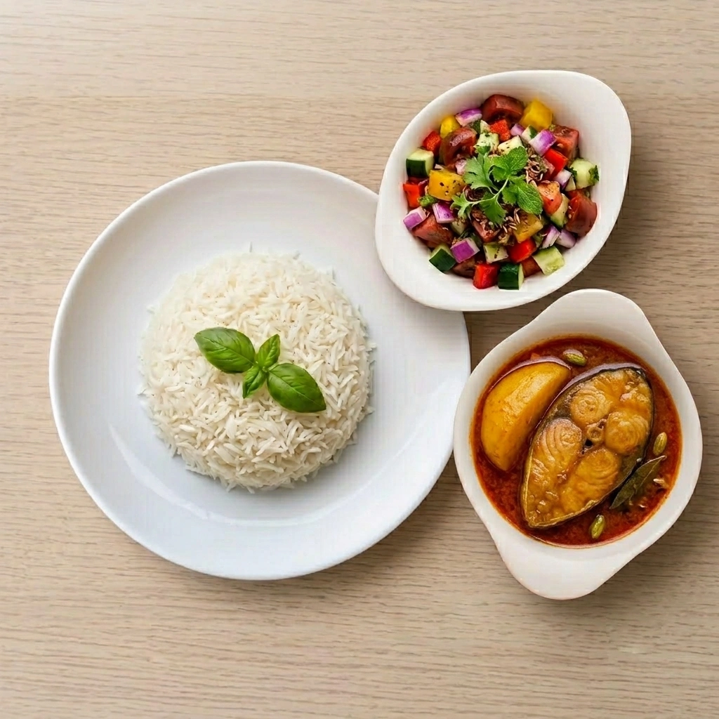 Pangas Fish White Rice